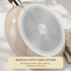 Padella 26 cm in ceramica taupe New Ceramic