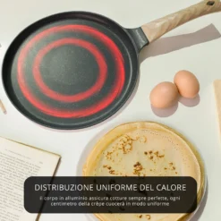 Padella crepes 28 cm con spatola Crepes Magie grigia