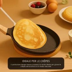 Padella crepes 28 cm con spatola Crepes Magie grigia