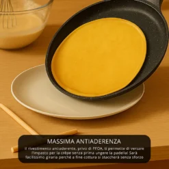 Padella crepes 28 cm con spatola Crepes Magie grigia
