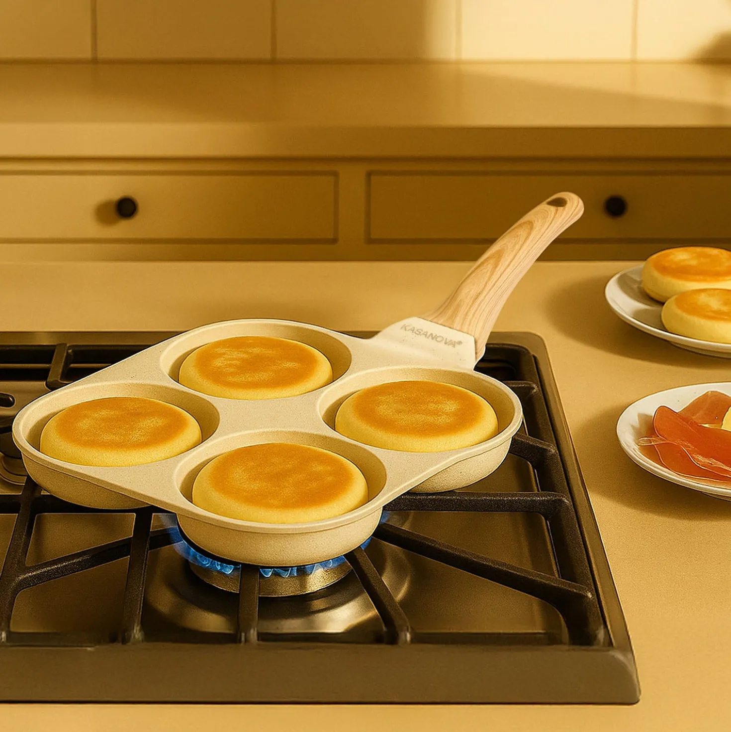 Padella 4 pancake 9 cm crema