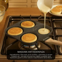 Padella 4 pancake 9 cm grigio