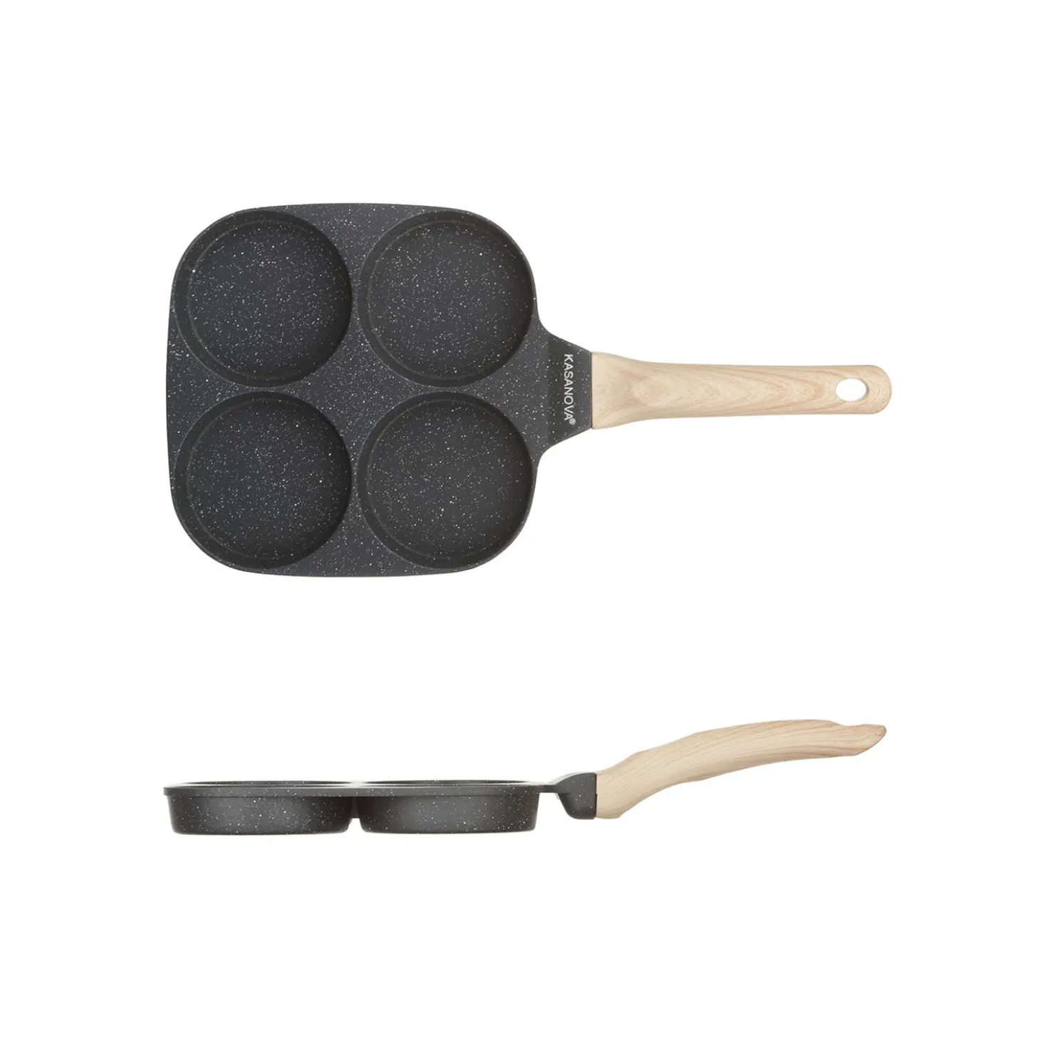 Padella 4 pancake 9 cm grigio