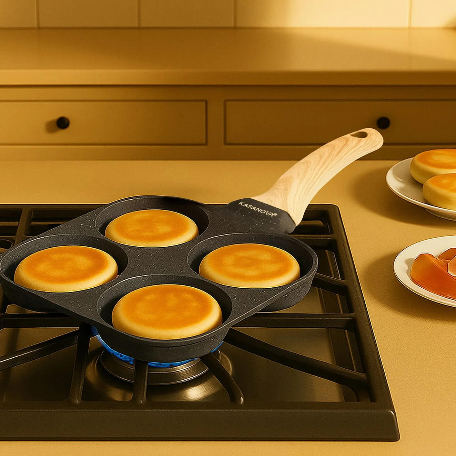 Padella 4 pancake 9 cm grigio