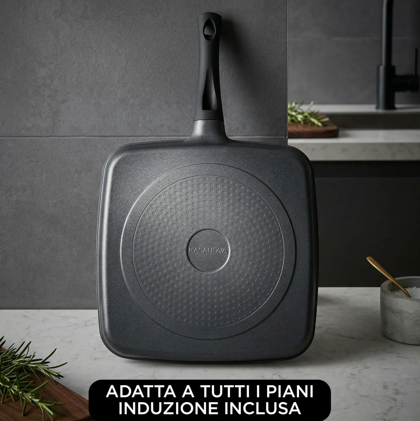 Padella quadrata 3 scomparti 32x32 cm