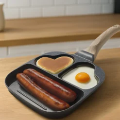 Padella 2 scomparti cuore e grill Mini Mania grigia