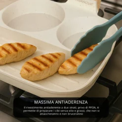 Padella 2 scomparti tondi e grill Mini Mania crema
