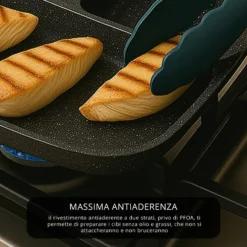 Padella 2 scomparti tondi e grill Mini Mania grigio