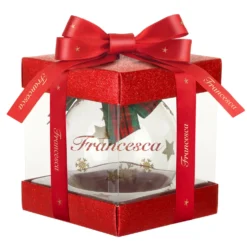 Pallina di Natale con nome Francesca, 10 cm in vetro