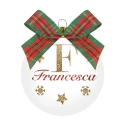 Pallina di Natale con nome Francesca, 10 cm in vetro