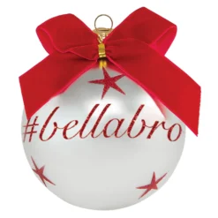 Pallina di Natale con scritta #bellabro 10 cm