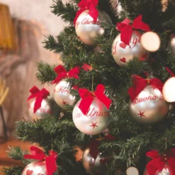 Pallina di Natale con scritta #bellabro 10 cm