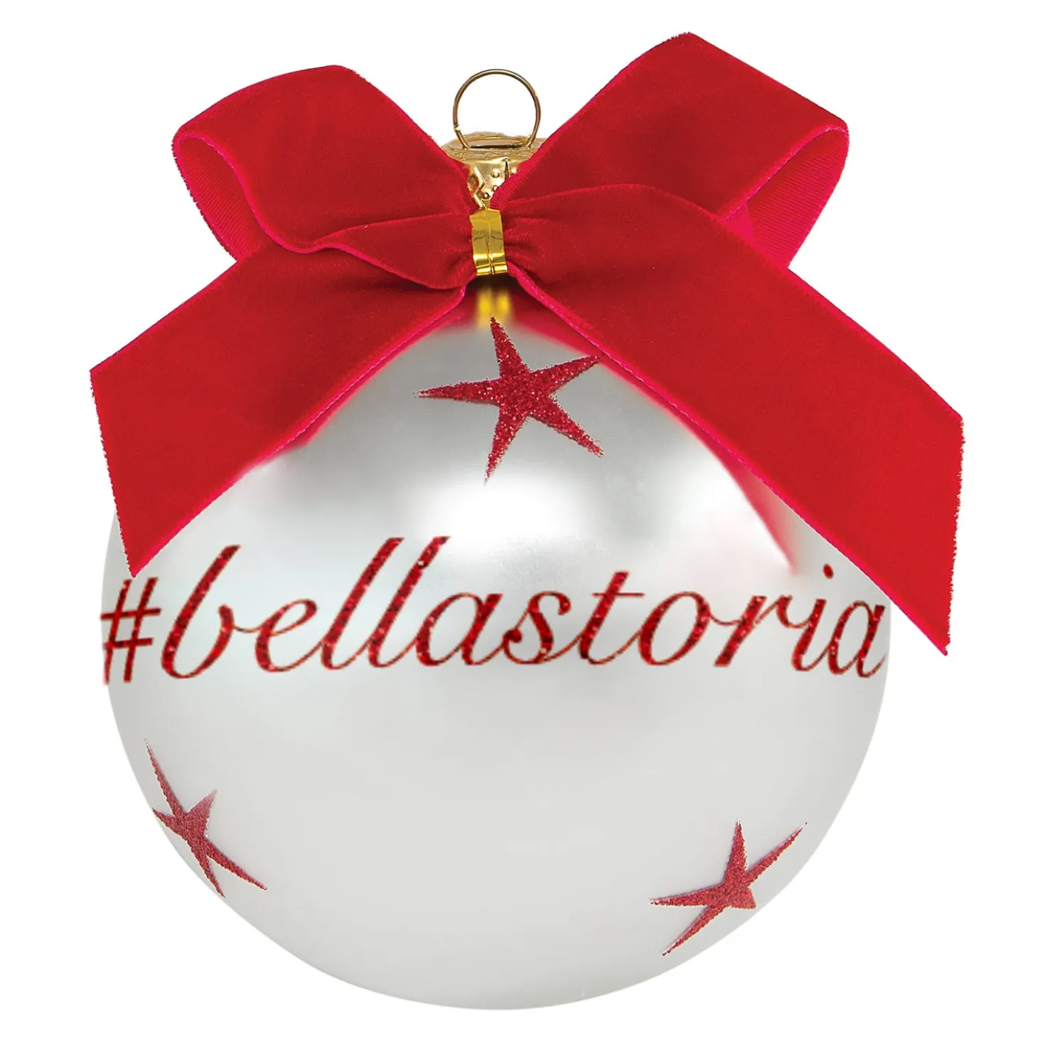 Pallina di Natale con scritta #bellastoria 10 cm
