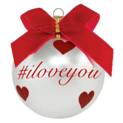 Pallina di Natale con scritta #iloveyou 10 cm