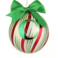 Pallina Natale con lettera C 10 cm Circus verde