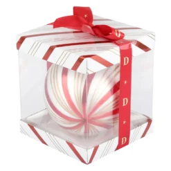 Pallina Natale con lettera D 10 cm Circus rosso