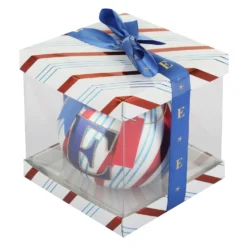 Pallina Natale con lettera E 10 cm Circus blu