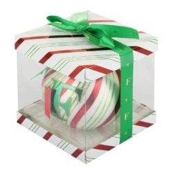 Pallina Natale con lettera F 10 cm Circus verde