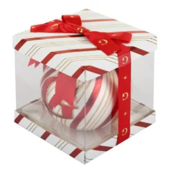 Pallina Natale con lettera G 10 cm Circus rosso