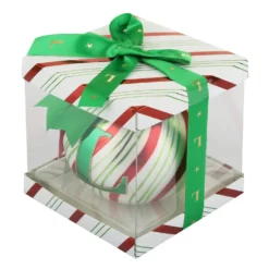 Pallina Natale con lettera L 10 cm Circus verde
