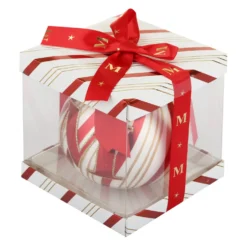 Pallina Natale con lettera M 10 cm Circus rosso