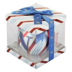 Pallina Natale con lettera N 10 cm Circus blu