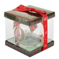 Pallina Natale con lettera O 10 cm tartan