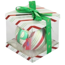Pallina Natale con lettera P 10 cm Circus verde
