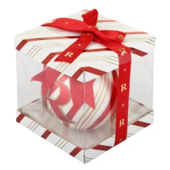 Pallina Natale con lettera R 10 cm Circus rosso