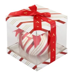 Pallina Natale con lettera V 10 cm Circus rosso