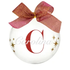 Pallina natale con nome Carolina 10cm