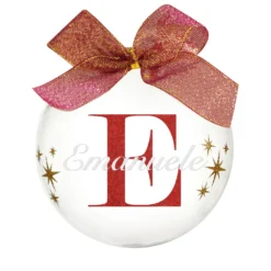 Pallina natale con nome Emanuele 10cm