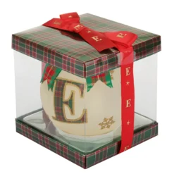 Pallina Natale lettera E 10 cm oro