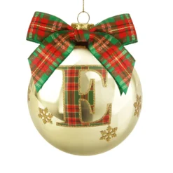 Pallina Natale lettera E 10 cm oro