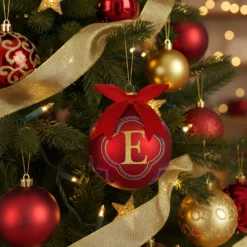 Pallina Natale lettera E 10 cm Royal Garden