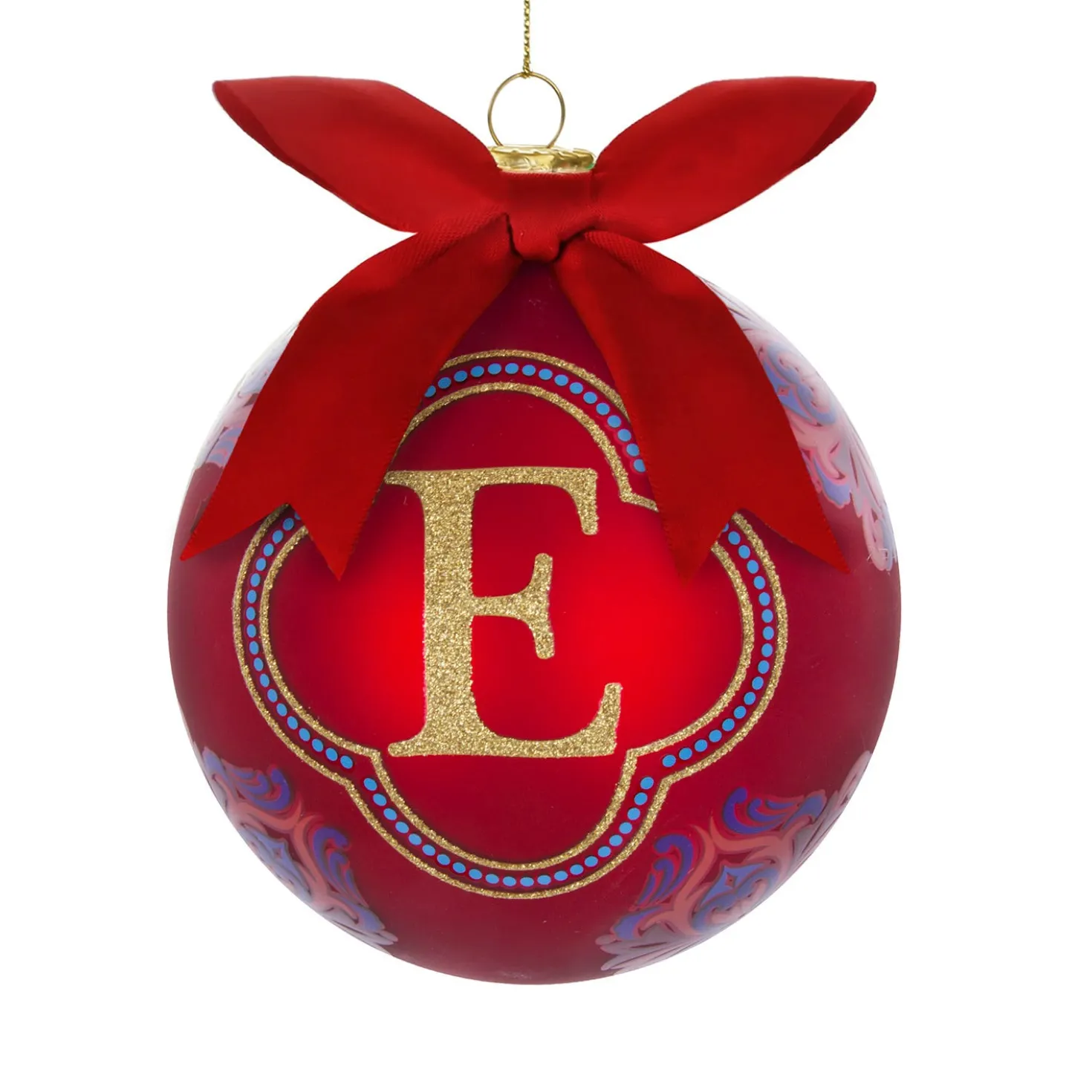 Pallina Natale lettera E 10 cm Royal Garden