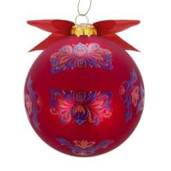 Pallina Natale lettera F rosso 10 cm Royal Garden