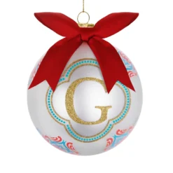 Pallina Natale lettera G 10 cm Royal Garden