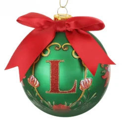 Pallina Natale lettera L 10 cm Royal Garden