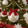 Pallina Natale lettera N bianca 10 cm Royal Garden