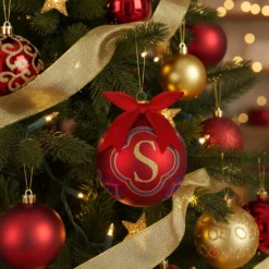 Pallina Natale lettera S 10 cm Royal Garden