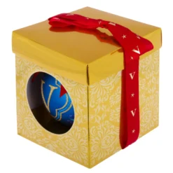 Pallina Natale lettera V blu 10 cm Royal Garden