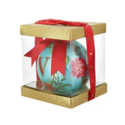 Pallina Natale lettera V 10 cm Royal Garden