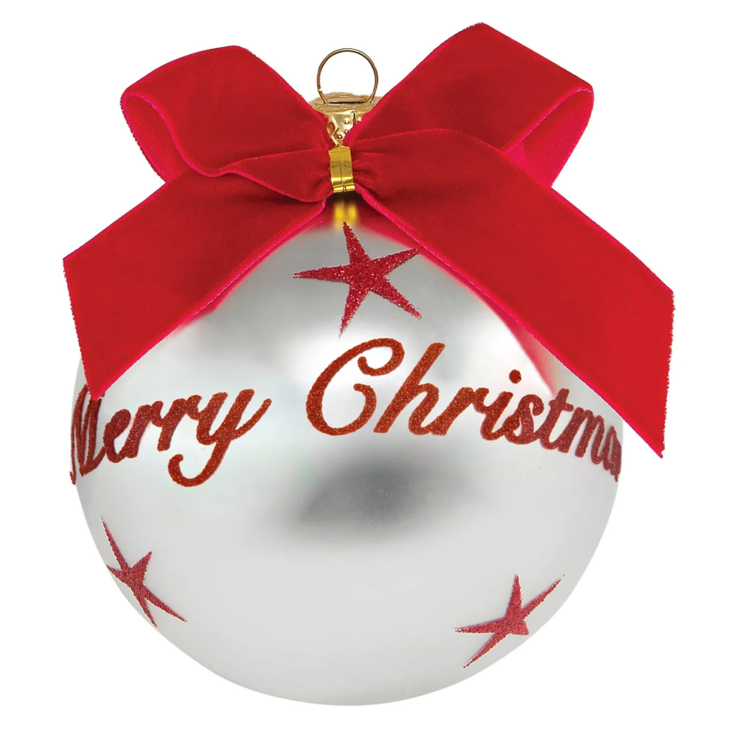 Pallina Natale Merry Christmas perlata 10 cm