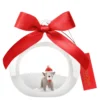 Pallina Natale segnaposto cane in vetro borosilicato