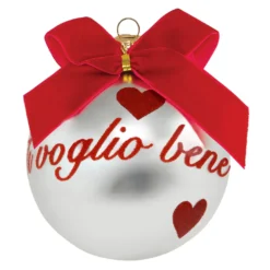 Pallina Natale Ti voglio bene perlata 10 cm