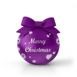 Pallina segnaposto con led Merry Christmas viola