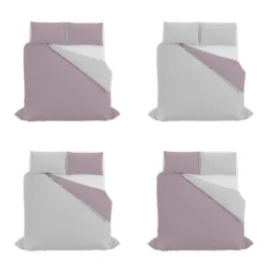 Parure copripiumino Color matrimoniale rosa/grigio Datex