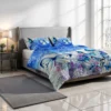 Parure copripiumino farfalle blu Kiosa matrimoniale Datex