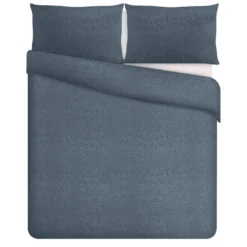 Parure copripiumino matrimoniale blu jersey melange